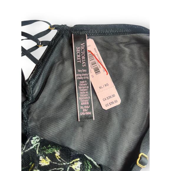 Victoria's Secret Very Sexy Embroidered Adjustable String Cheeky Panty Size XL - Picture 8 of 11